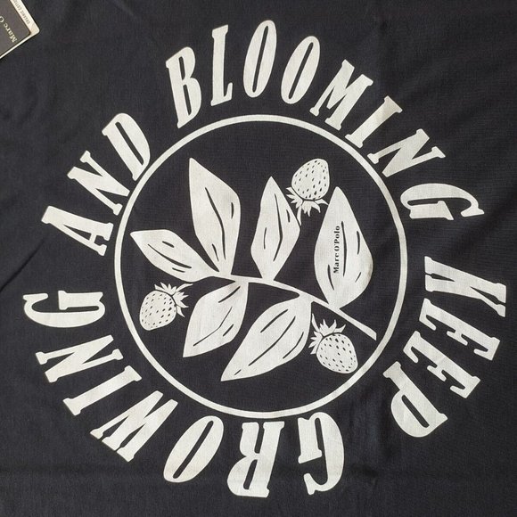 Marc O'Polo Black Printed Round Neck T Shirt - Picture 4 of 9